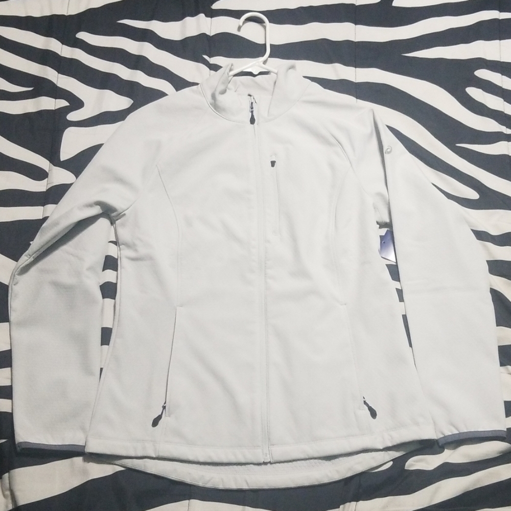 NWT Asics soft shell jacket zip up winter large coat sweater warm